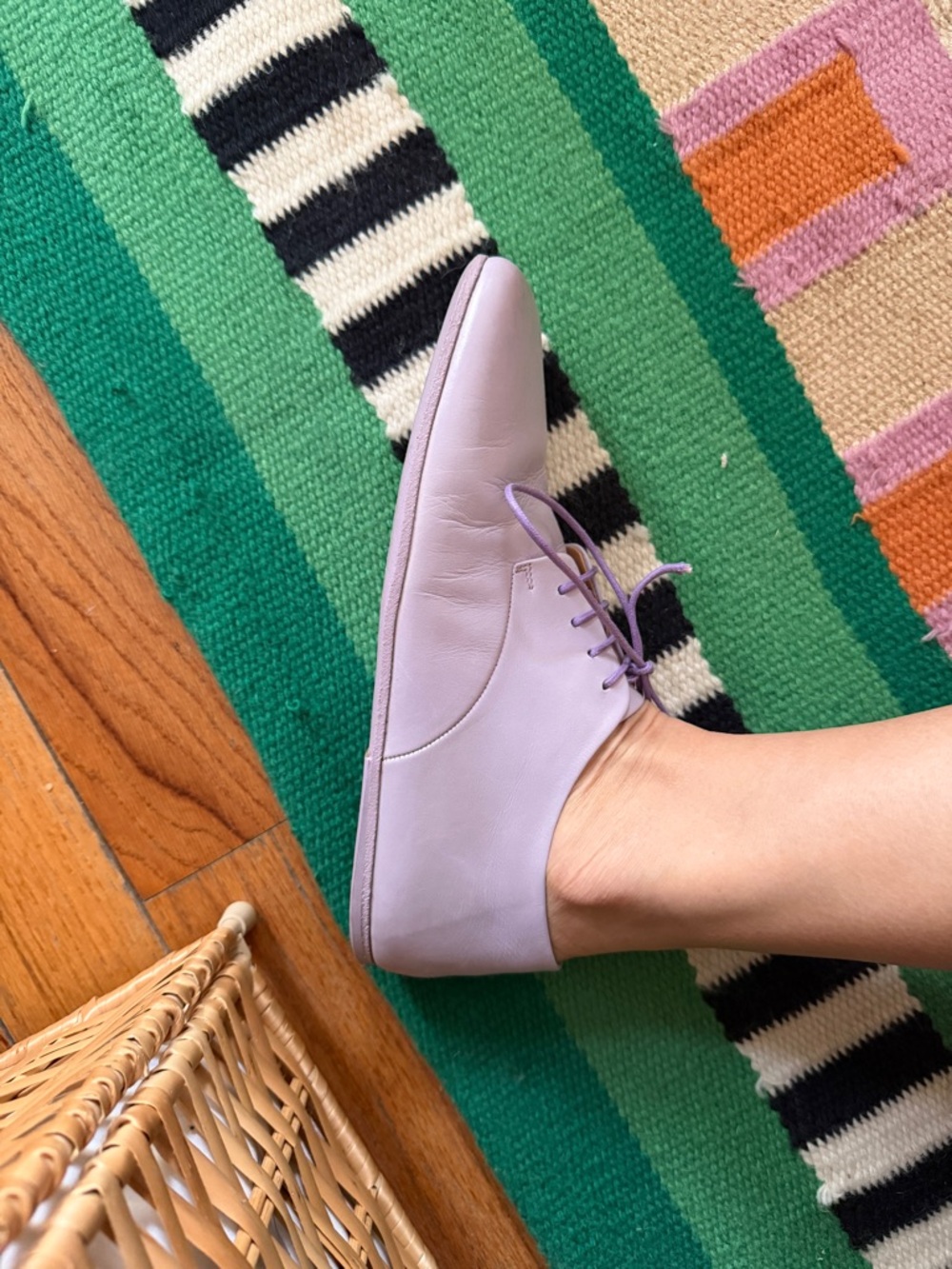 Authentic Marsell Lilac Leather Lace-Up Flat, Size 39 (excellent condition) - Picture 2 of 4
